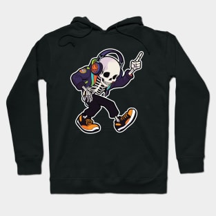 Rainbow Skeleton Dancing. The Spooky Dance-Off. Hiphop skeleton Hoodie